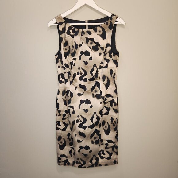 Ann Taylor Shift Dress Animal Leopard Print Neutral Transitional - Size 6 - Picture 1 of 7